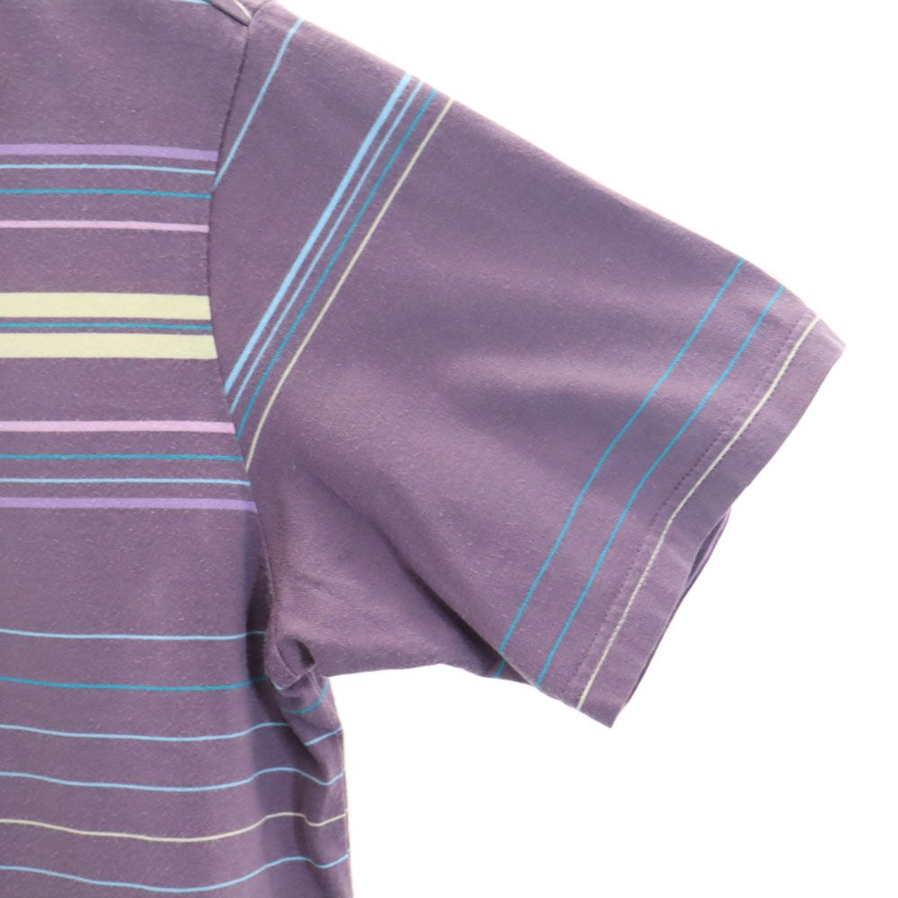 PEARLY GATES パーリーゲイツ ボーダー柄 ゴルフ 半袖 ポロシャツ 4 パープル系 メンズ