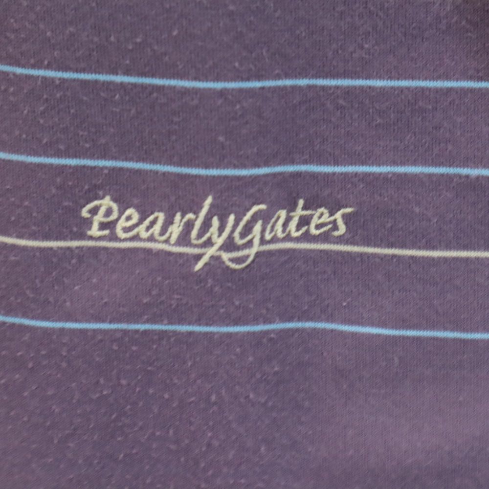 PEARLY GATES パーリーゲイツ ボーダー柄 ゴルフ 半袖 ポロシャツ 4 パープル系 メンズ