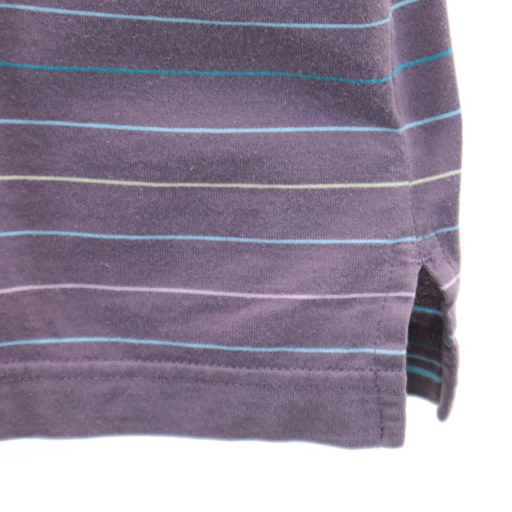 PEARLY GATES パーリーゲイツ ボーダー柄 ゴルフ 半袖 ポロシャツ 4 パープル系 メンズ