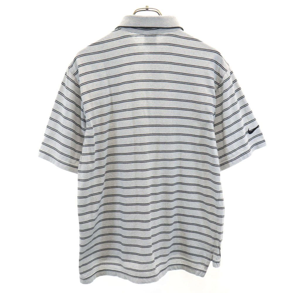NIKE ナイキ 90s 00s 日本製 白タグ オールド ボーダー柄 半袖 ポロシャツ Ｓ グレー系 メンズ