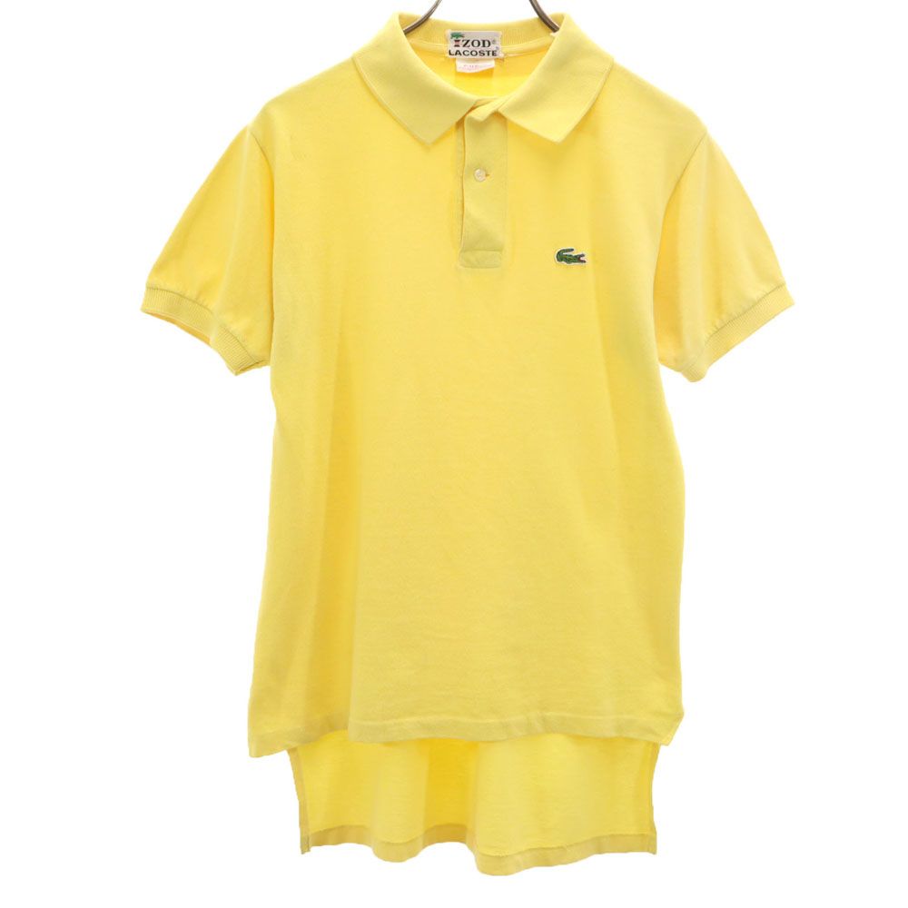 IZOD LACOSTE アイゾッドラコステ 70s USA製 糸巻きタグ ヴィンテージ 半袖 ポロシャツ イエロー 鹿の子地 メンズ