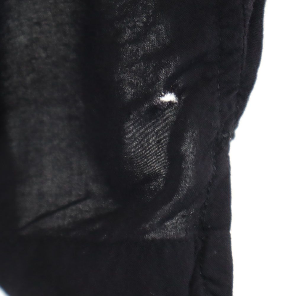 LOS ANGELES ストライプ柄 切替 半袖 オープンカラーシャツ XL ブラック×ベージュ系 LOS ANGELES メンズ