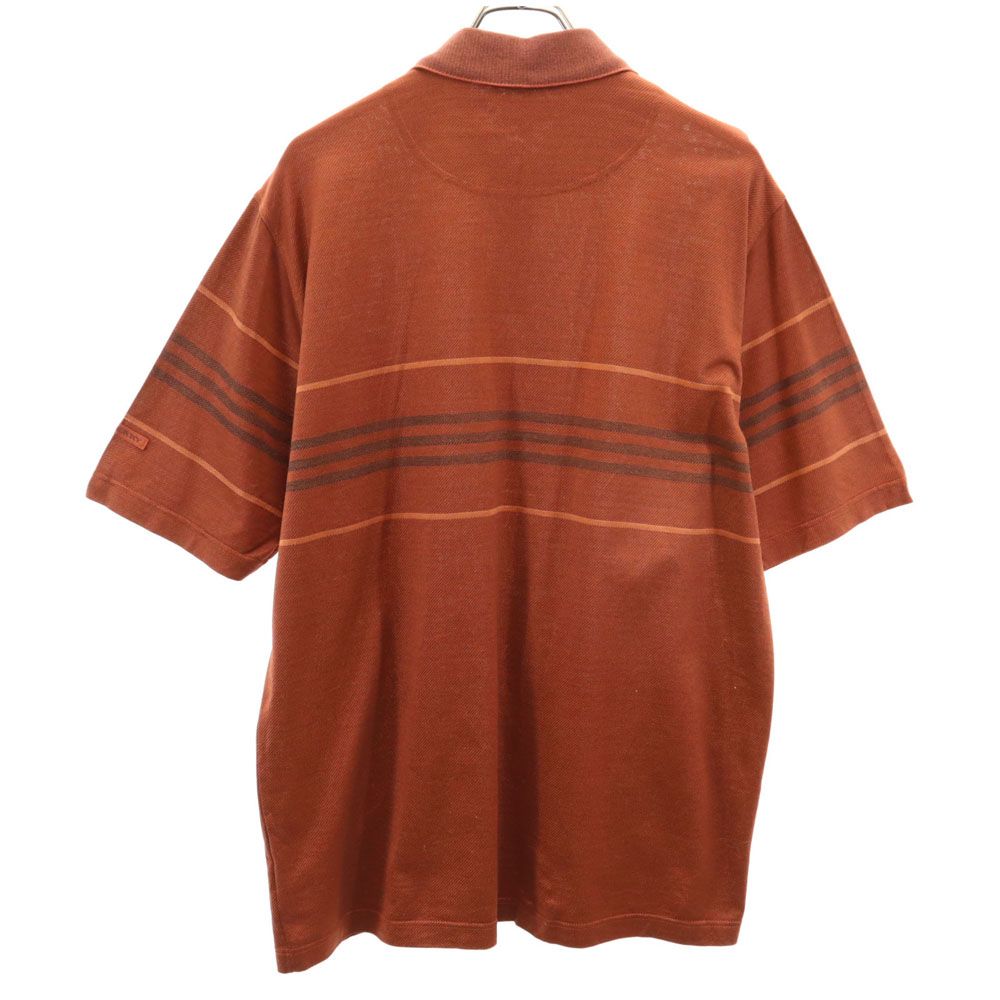 BURBERRY GOLF バーバリーゴルフ イタリア製 半袖 ポロシャツ M ブラウン 鹿の子 メンズ