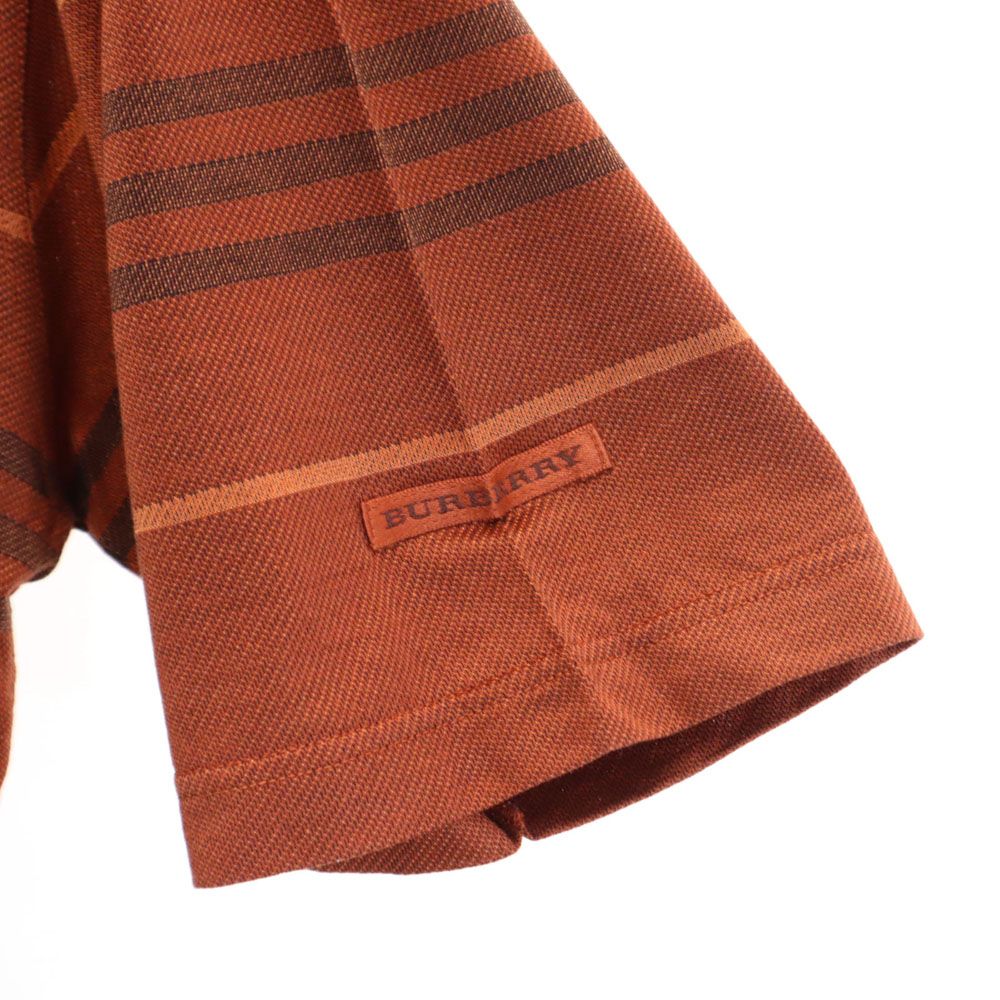 BURBERRY GOLF バーバリーゴルフ イタリア製 半袖 ポロシャツ M ブラウン 鹿の子 メンズ