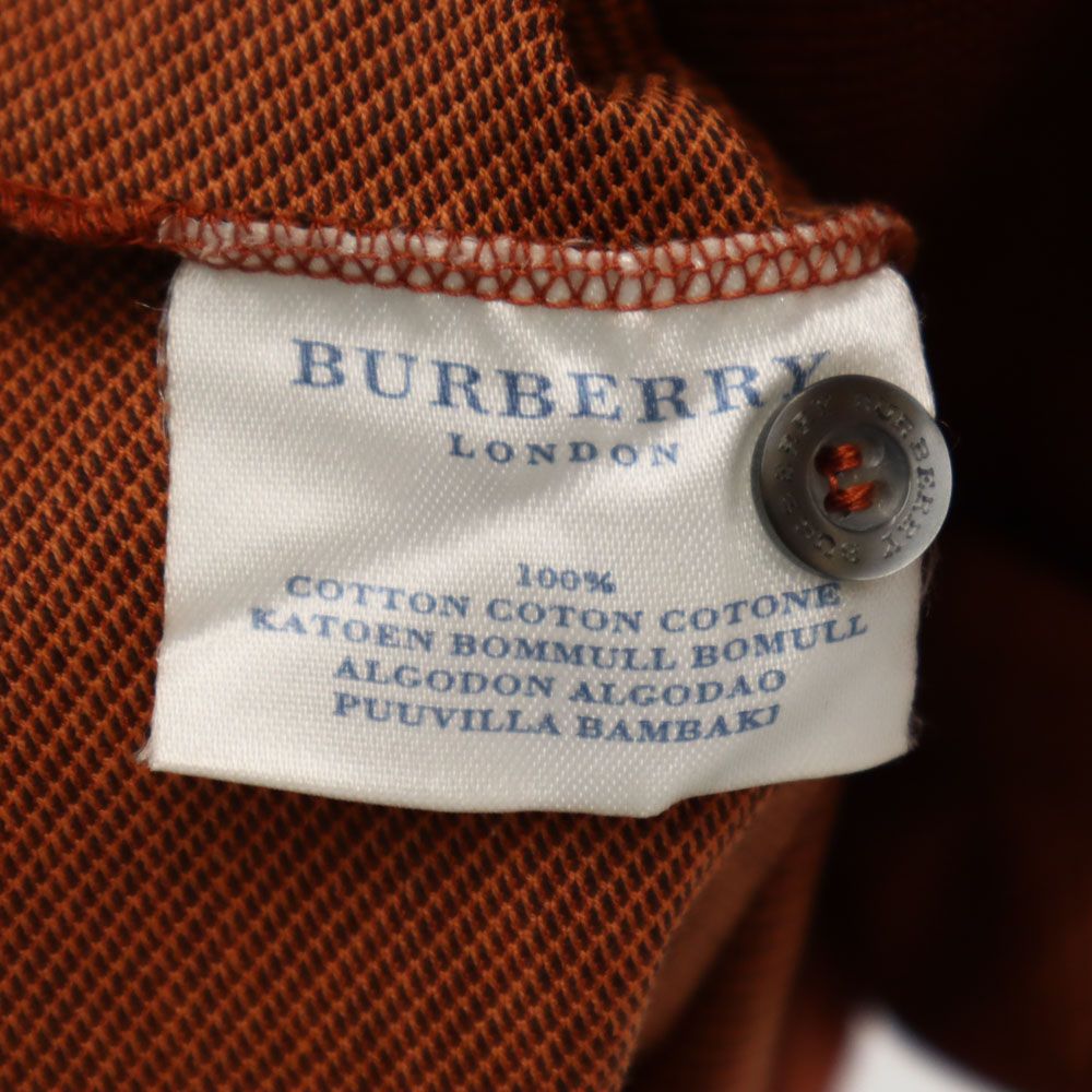 BURBERRY GOLF バーバリーゴルフ イタリア製 半袖 ポロシャツ M ブラウン 鹿の子 メンズ