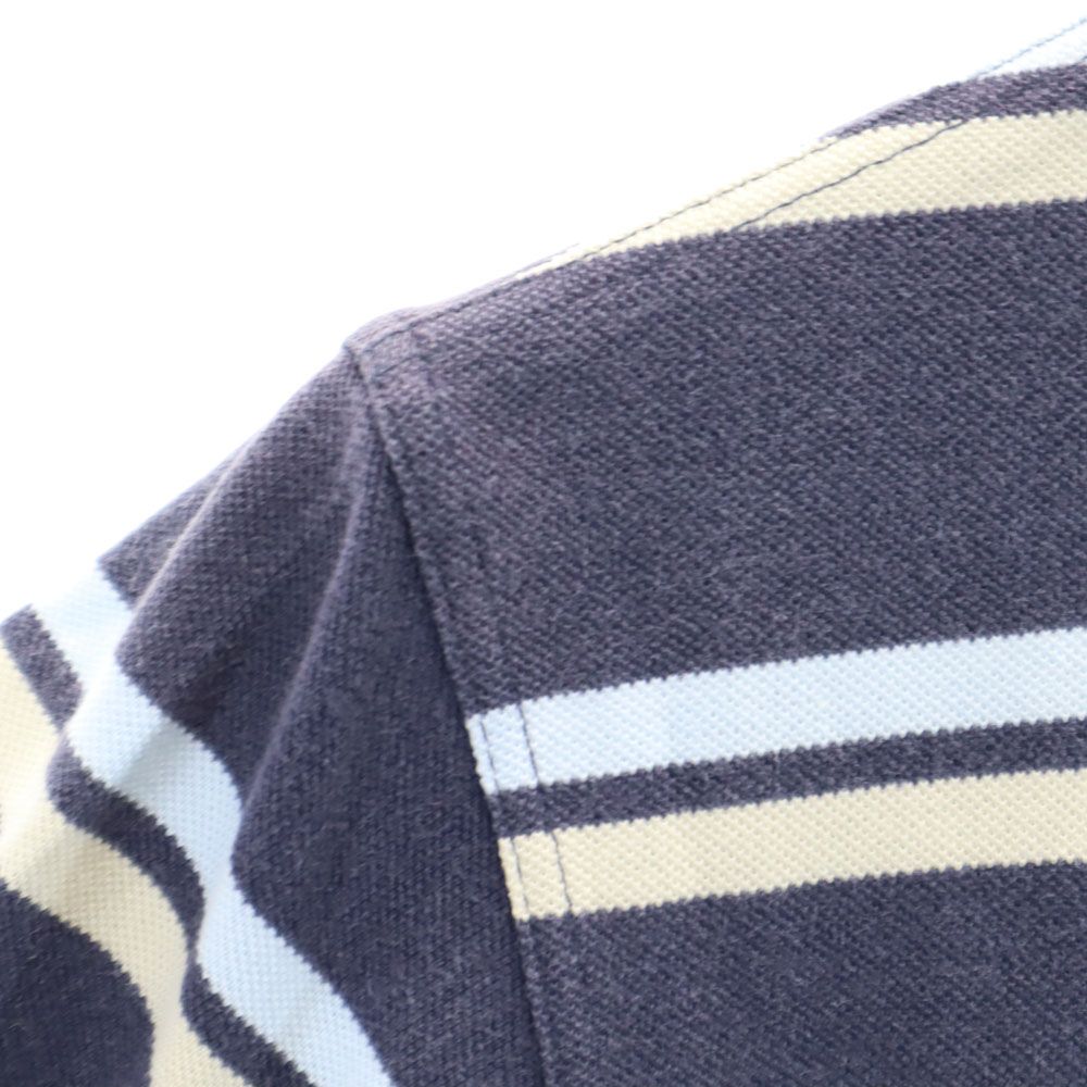 フレッドペリー ボーダー 半袖 ポロシャツ S ネイビー FRED PERRY 鹿の子 メンズ