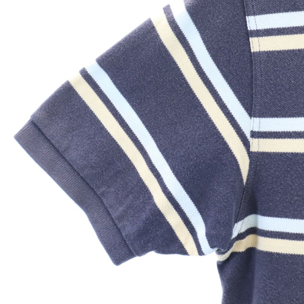 フレッドペリー ボーダー 半袖 ポロシャツ S ネイビー FRED PERRY 鹿の子 メンズ