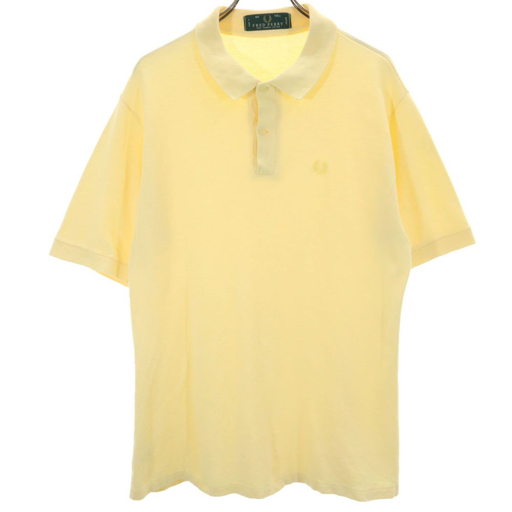FRED PERRY フレッドペリー 90s イギリス製 オールド 半袖 ポロシャツ 44 イエロー系 鹿の子 メンズ