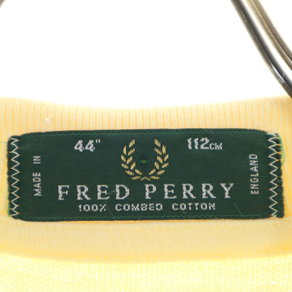 FRED PERRY フレッドペリー 90s イギリス製 オールド 半袖 ポロシャツ 44 イエロー系 鹿の子 メンズ
