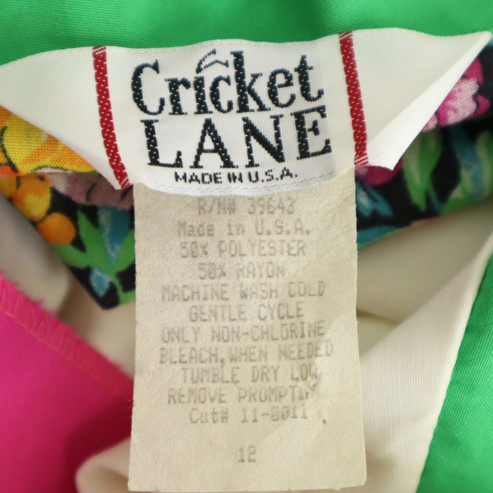 Cricket LANE 80s USA製 半袖 シャツ 12 ピンク 他 レディース