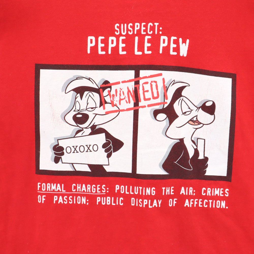 OLD オールド 90s 半袖 ペペ・ル・ピュー Tシャツ レッド PEPE LE PEW メンズ