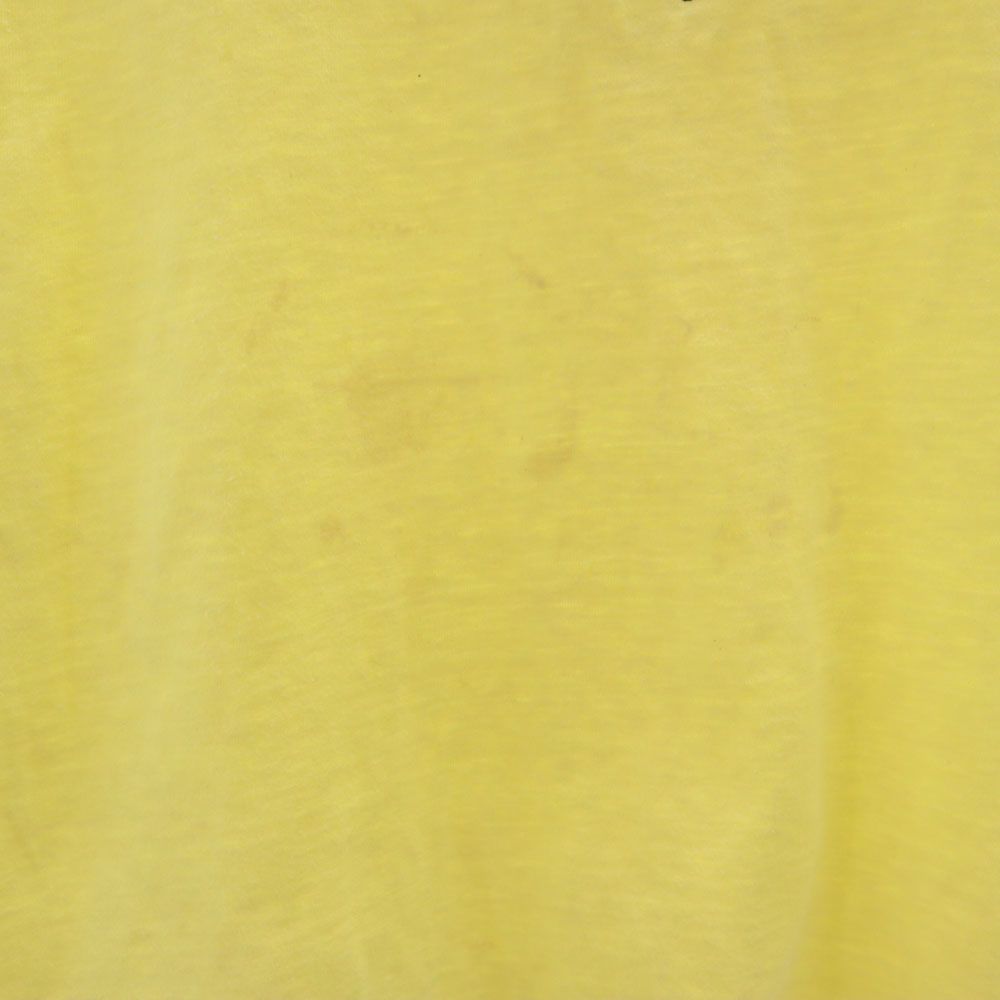 Hanes ヘインズ 70s USA製 ヴィンテージ プリント 半袖 Tシャツ M 38-40 イエロー メンズ