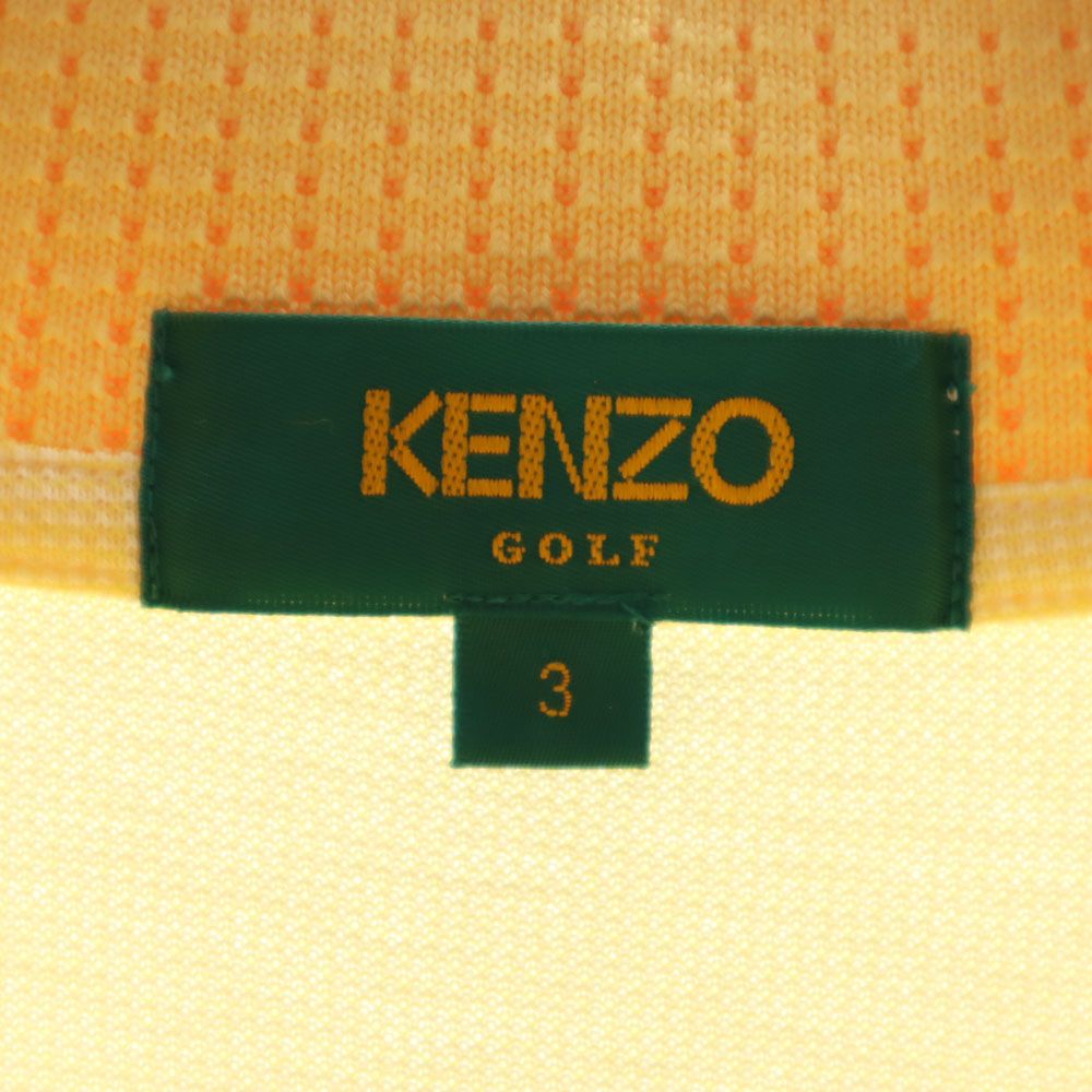 KENZO GOLF ケンゾーゴルフ 90s 日本製 オールド ゴルフ 半袖 ポロシャツ 3 イエロー 鹿の子 メンズ