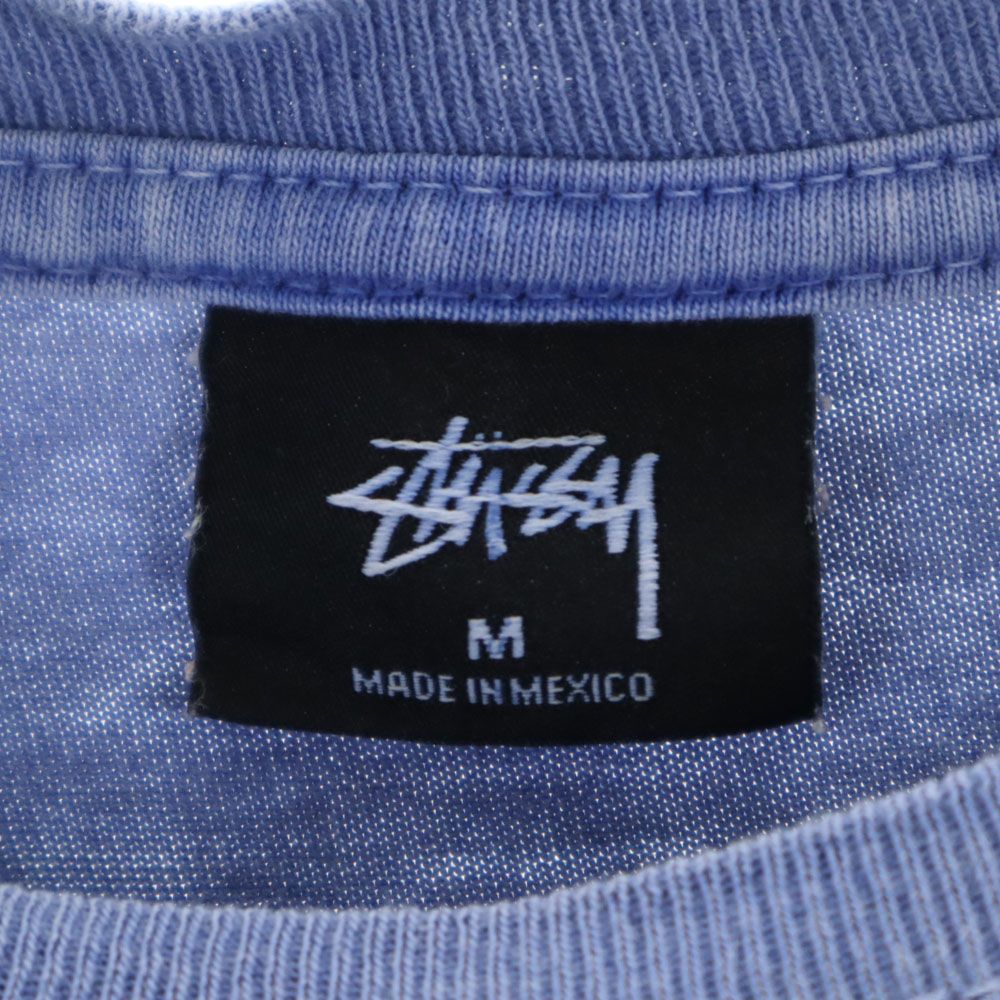 STUSSY ステューシー プリント 半袖 Tシャツ M ブルー メンズ