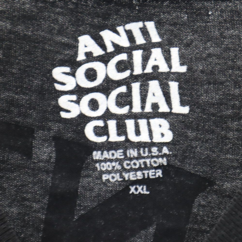 ANTI SOCIAL SOCIAL CLUB アンチソーシャルソーシャルクラブ USA製 バックプリント 半袖 Tシャツ XXL ブラック メンズ