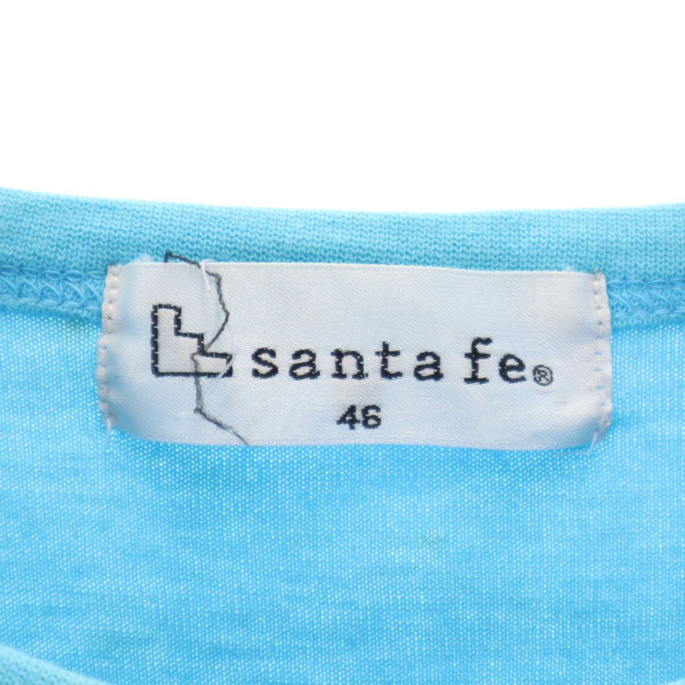 santa fe サンタフェ プリント 半袖 Tシャツ 46 ブルー メンズ