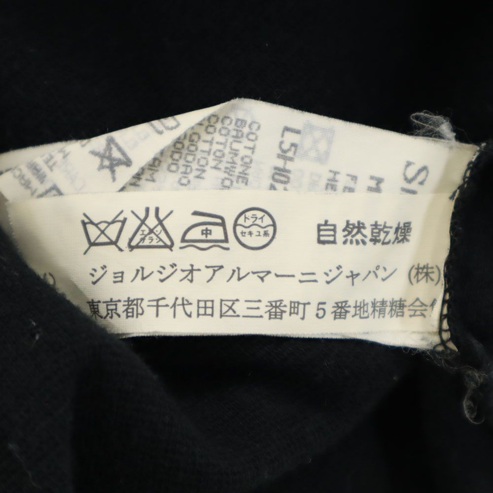 ARMANI JEANS アルマーニジーンズ イタリア製 半袖 Vネック Tシャツ 4 ブラック メンズ