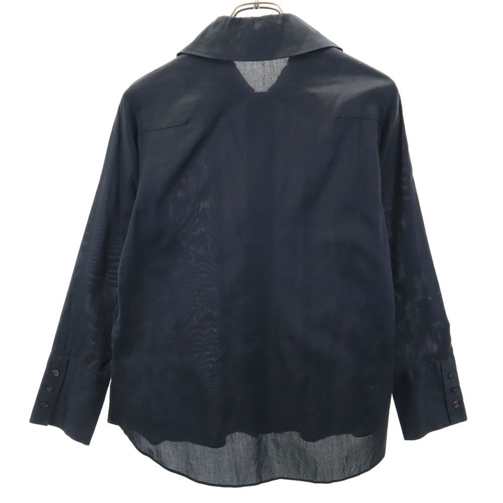 Y's for living ワイズフォーリビング 日本製 長袖 ブラウス ネイビー シャツ レディース