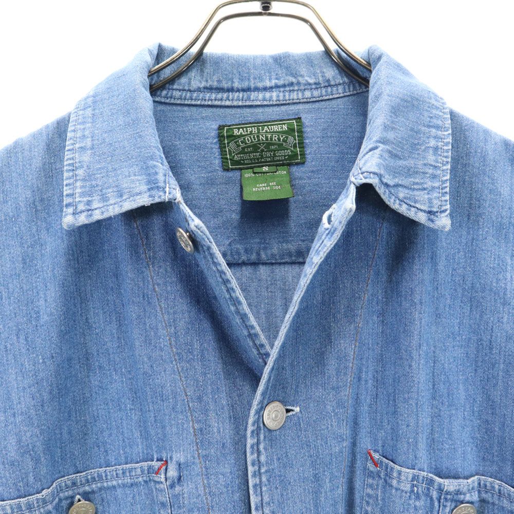 ラルフローレンカントリー デニム カバーオール S ウォッシュブルー RALPH LAUREN COUNTRY メンズ
