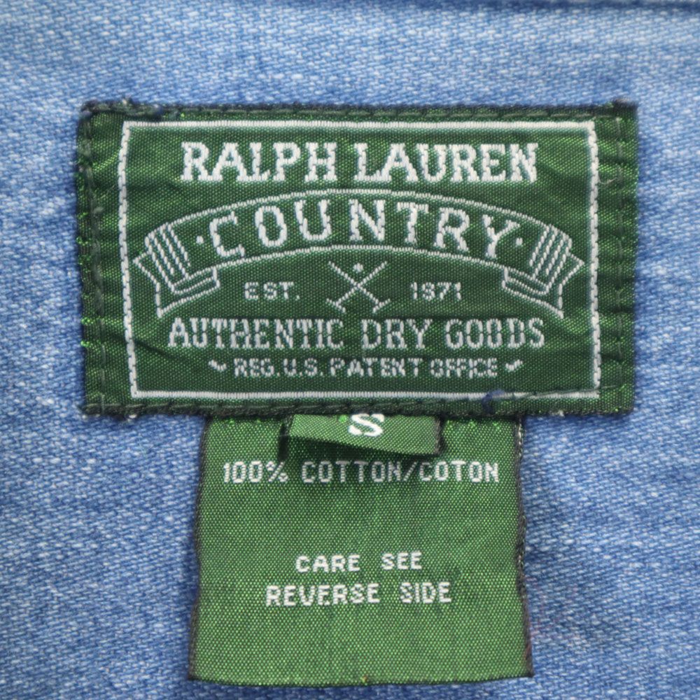 ラルフローレンカントリー デニム カバーオール S ウォッシュブルー RALPH LAUREN COUNTRY メンズ