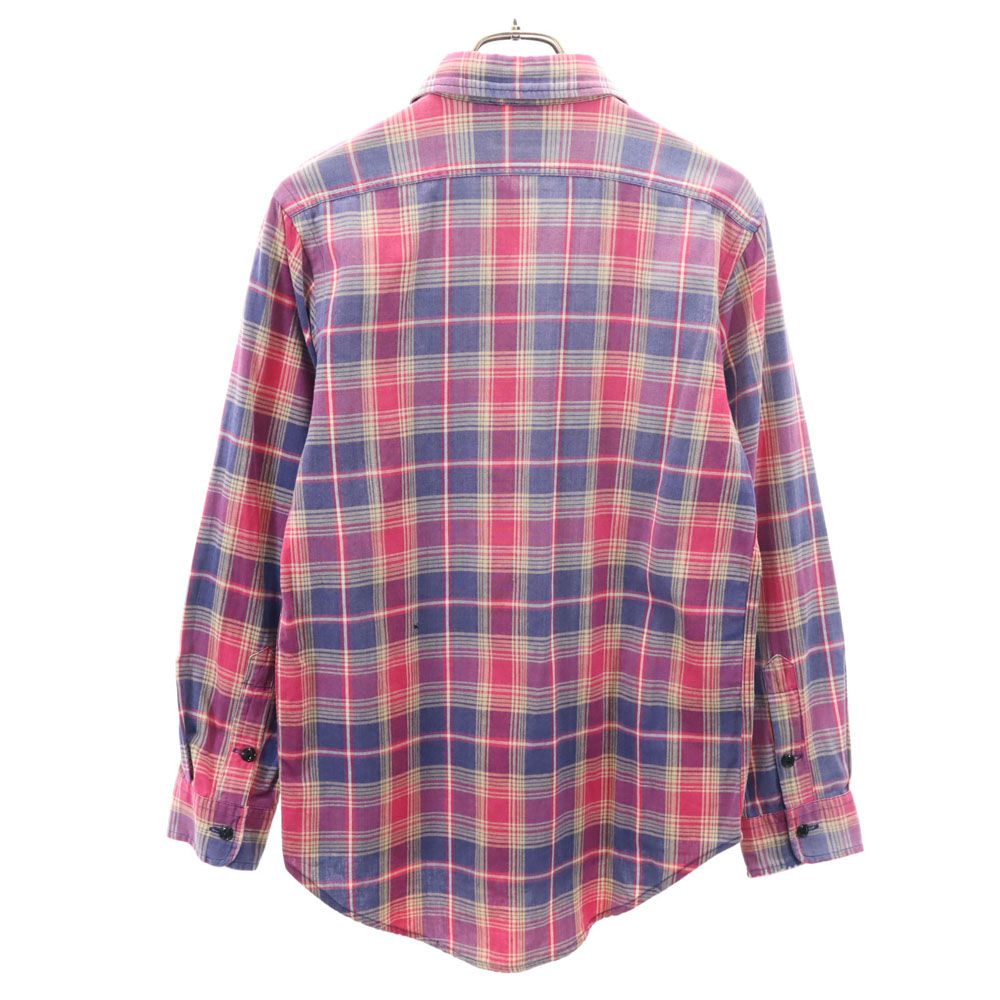 RRL ダブルアールエル 90s オールド 赤3星 初期タグ 長袖 チェックシャツ L マゼンタ 他 Ralph Lauren ラルフローレン メンズ