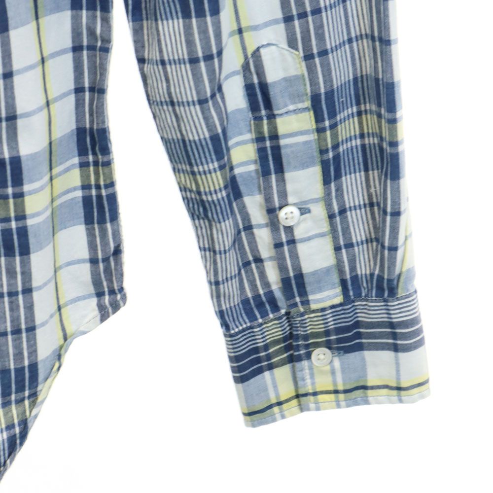 RRL ダブルアールエル チェック柄 長袖 ウエスタンヨーク ボタンダウンシャツ S ネイビー 他 Ralph Lauren ラルフローレン メンズ