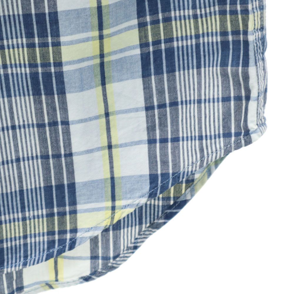 RRL ダブルアールエル チェック柄 長袖 ウエスタンヨーク ボタンダウンシャツ S ネイビー 他 Ralph Lauren ラルフローレン メンズ