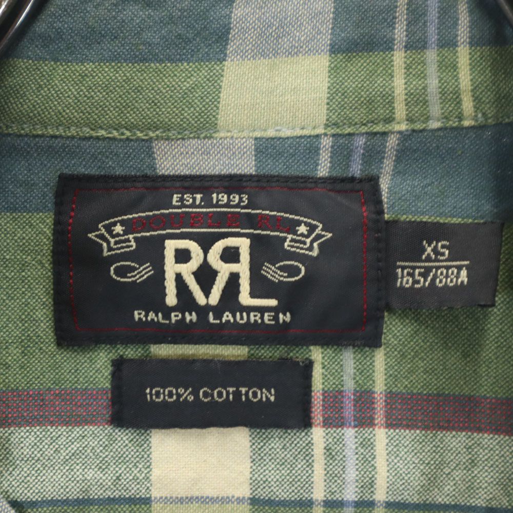 ダブルアールエル 長袖 チェックシャツ XS グリーン 他 RRL Ralph Lauren ラルフローレン メンズ