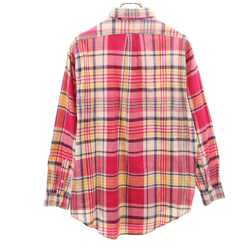 POLO COUNTRY ポロカントリー 80s 90s オールド チェック柄 長袖 ボタンダウンシャツ M マゼンタ 他 Ralph Lauren ラルフローレン メンズ