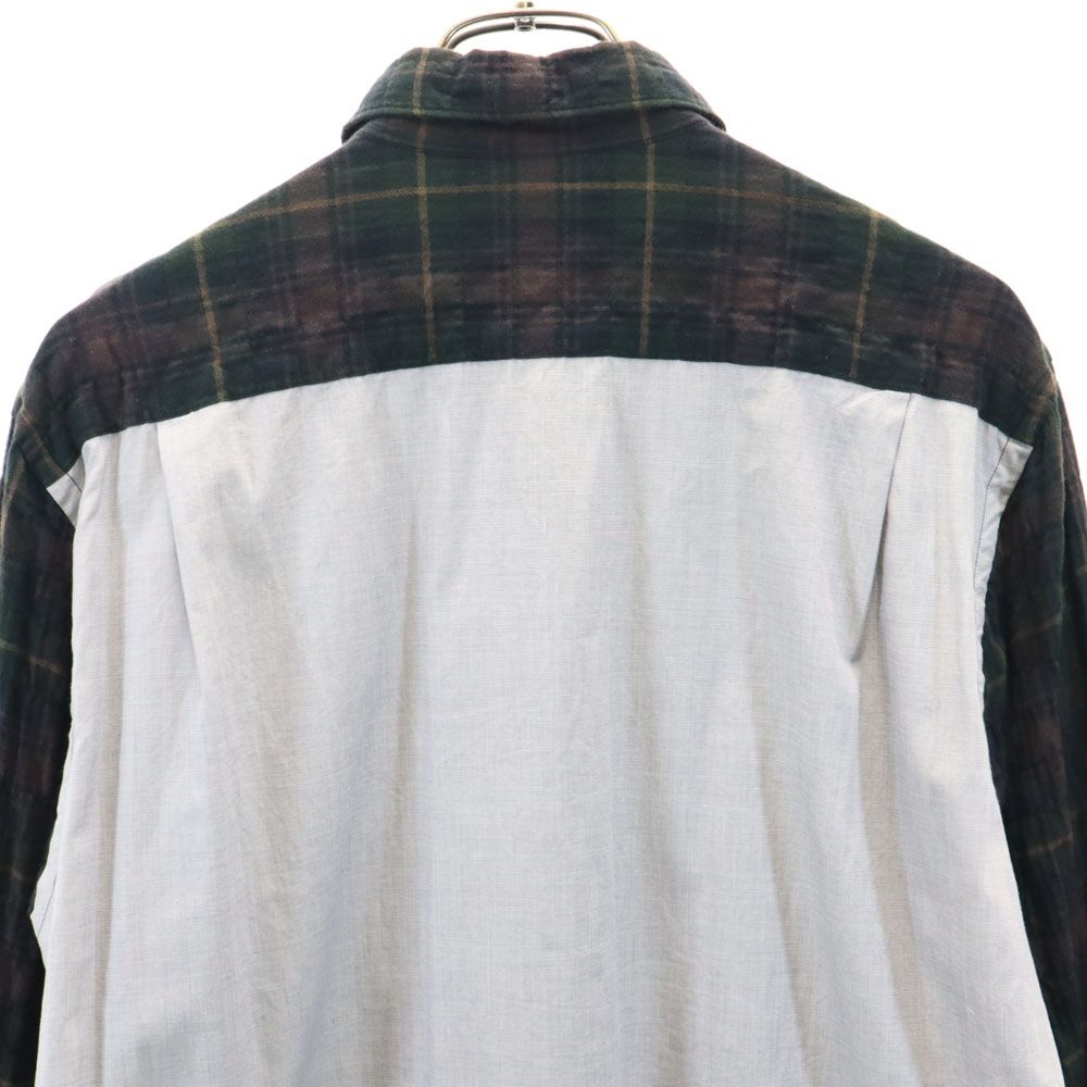 コムデギャルソンオム 2011年 日本製 長袖 シワ加工 チェックシャツ M ブラウン 他 COMME des GARCONS HOMME メンズ