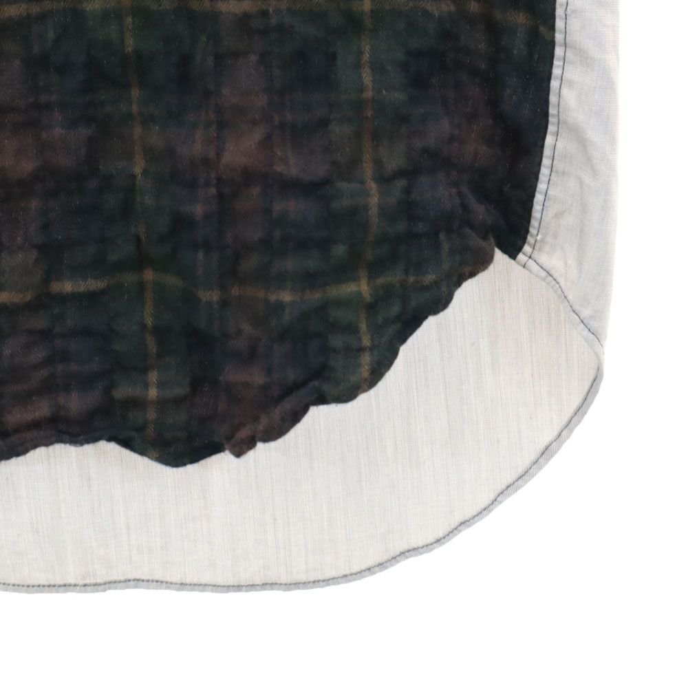 コムデギャルソンオム 2011年 日本製 長袖 シワ加工 チェックシャツ M ブラウン 他 COMME des GARCONS HOMME メンズ