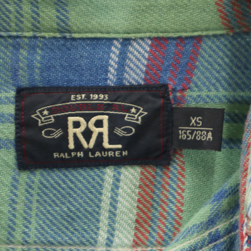 RRL ダブルアールエル 長袖 チェックシャツ XS グリーン系 メンズ