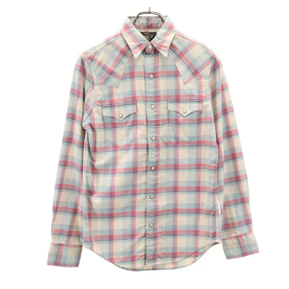 RRL ダブルアールエル チェック柄 長袖 ウエスタンシャツ XS ベージュ 他 メンズ