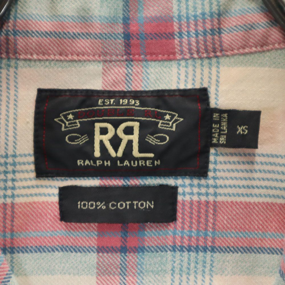 RRL ダブルアールエル チェック柄 長袖 ウエスタンシャツ XS ベージュ 他 メンズ