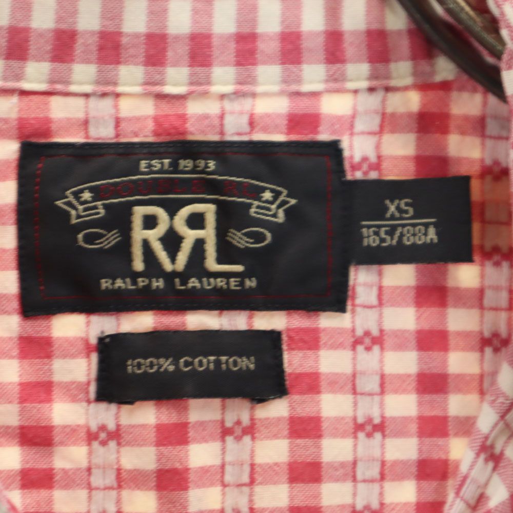 RRL ダブルアールエル チェック柄 長袖 ウエスタンシャツ XS レッド系 メンズ