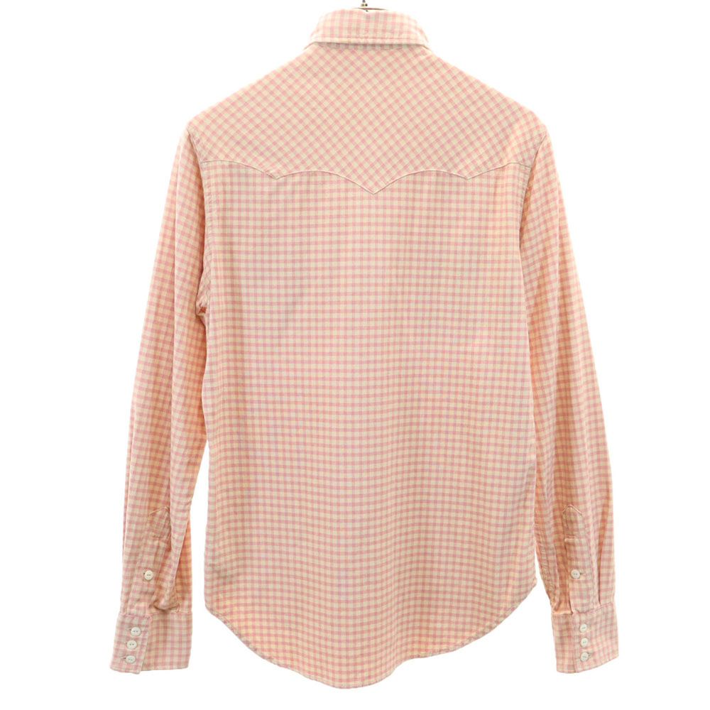 RRL ダブルアールエル チェック柄 長袖 ウエスタンヨーク ボタンダウンシャツ XS ピンク系 メンズ