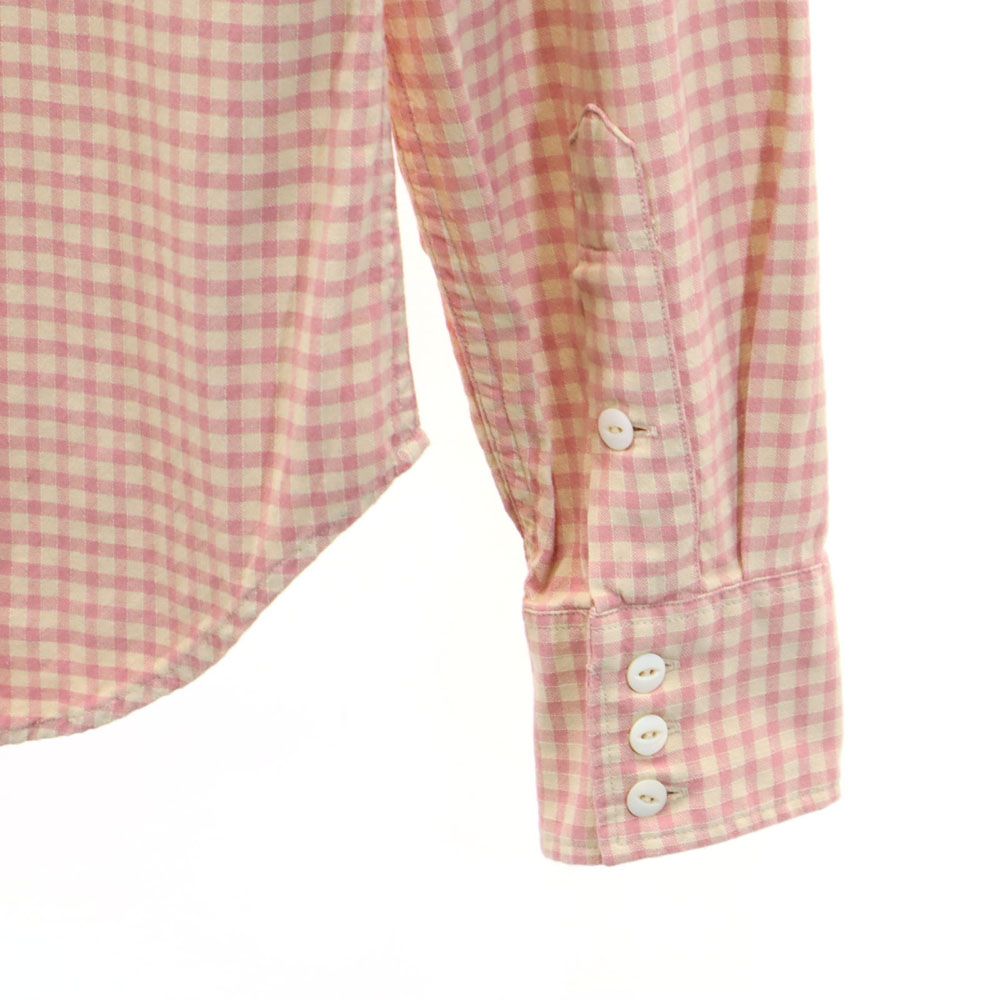 RRL ダブルアールエル チェック柄 長袖 ウエスタンヨーク ボタンダウンシャツ XS ピンク系 メンズ