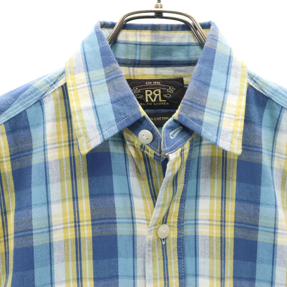 RRL ダブルアールエル 長袖 チェックシャツ XS ブルー系 メンズ