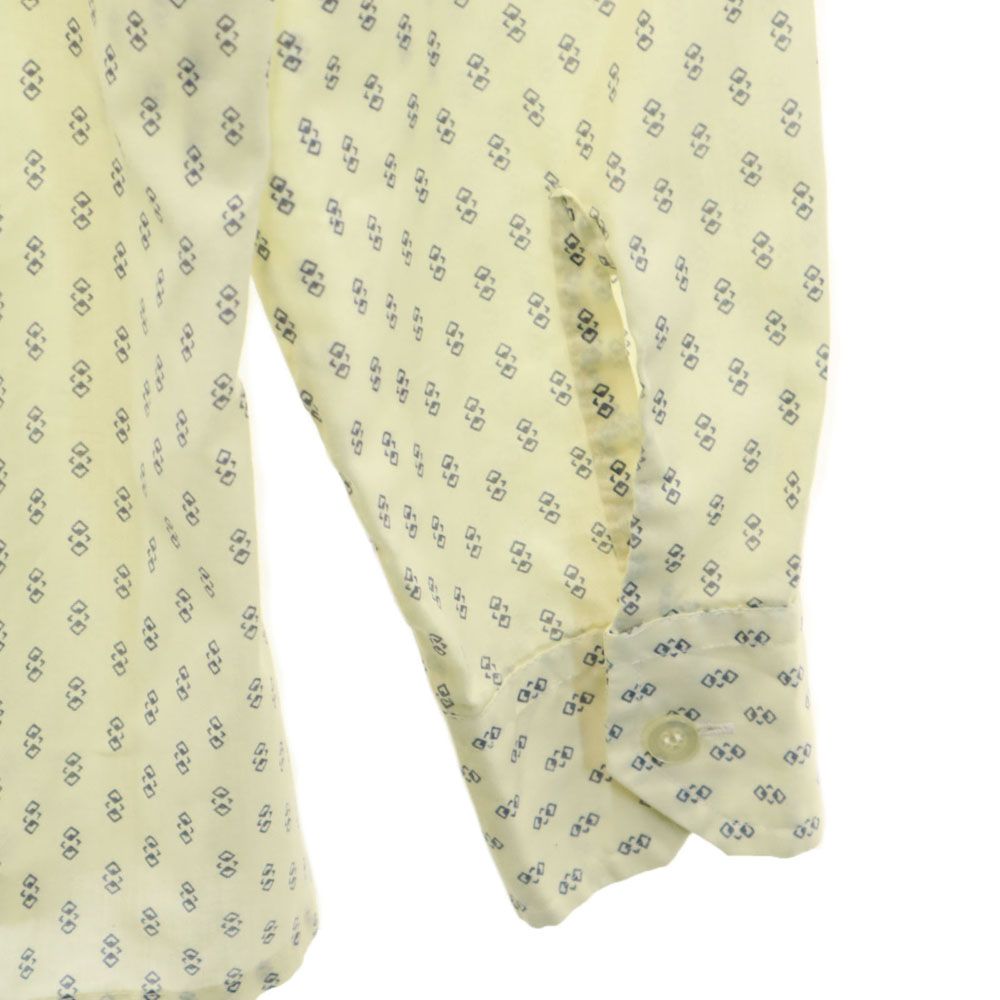 BUGELFREI 70s ユーロ ヴィンテージ 総柄 長袖 シャツ 40 ベージュ メンズ