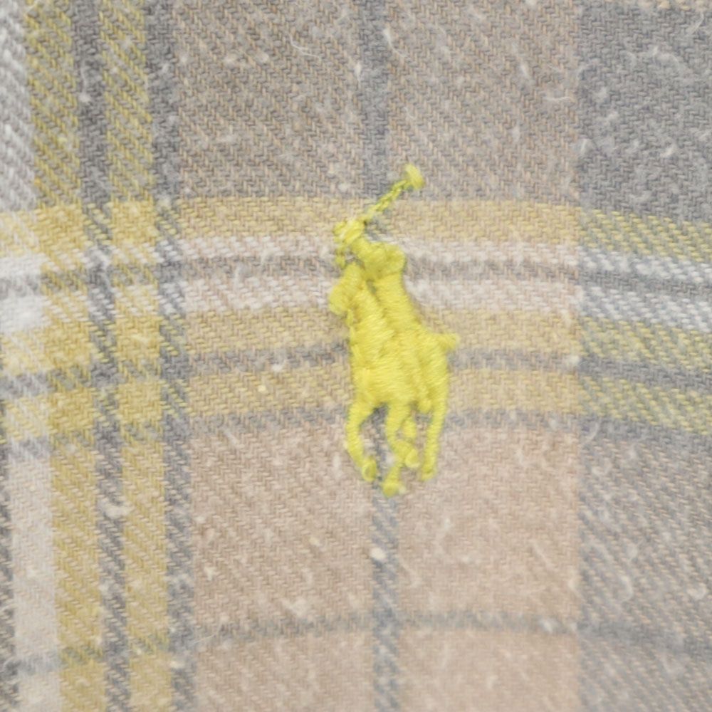 ポロカントリー 80s 90s ラルフ 初期タグ チェック 長袖 ボタンダウンシャツ M ベージュ系 POLO COUNTRY RALPH LAUREN メンズ