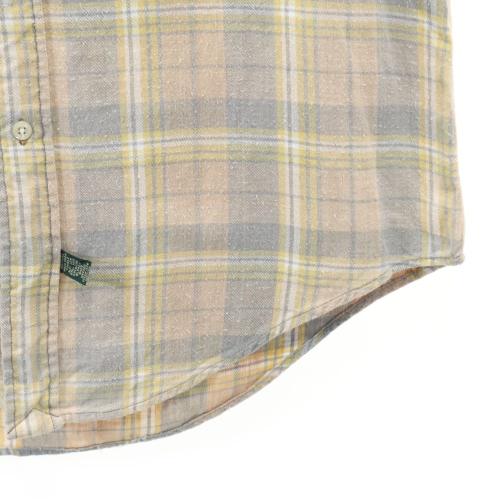 ポロカントリー 80s 90s ラルフ 初期タグ チェック 長袖 ボタンダウンシャツ M ベージュ系 POLO COUNTRY RALPH LAUREN メンズ