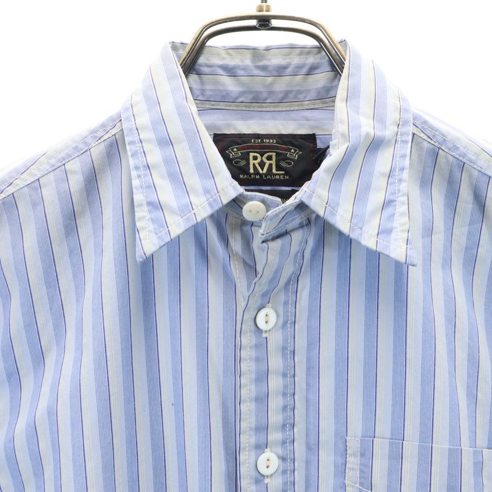 RRL ダブルアールエル ストライプ 長袖 シャツ 2 ブルー系 RALPH LAUREN レディース