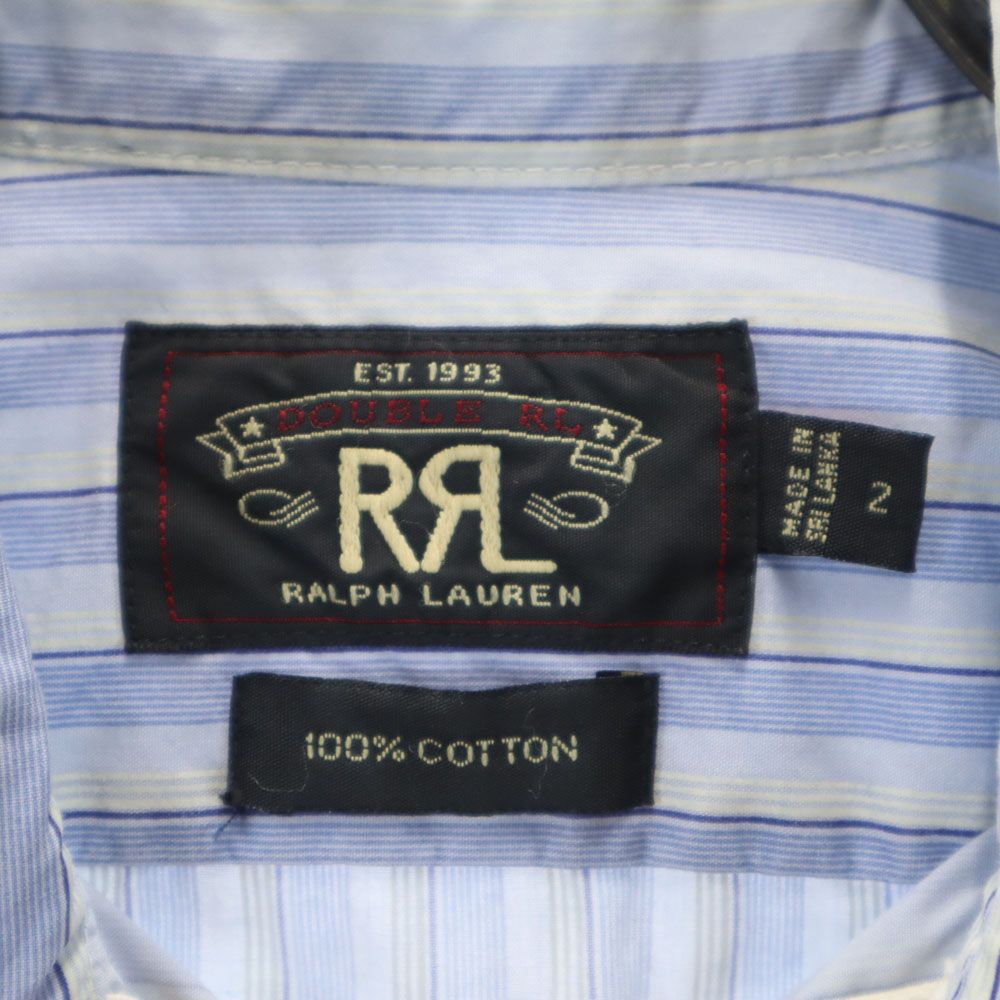 RRL ダブルアールエル ストライプ 長袖 シャツ 2 ブルー系 RALPH LAUREN レディース