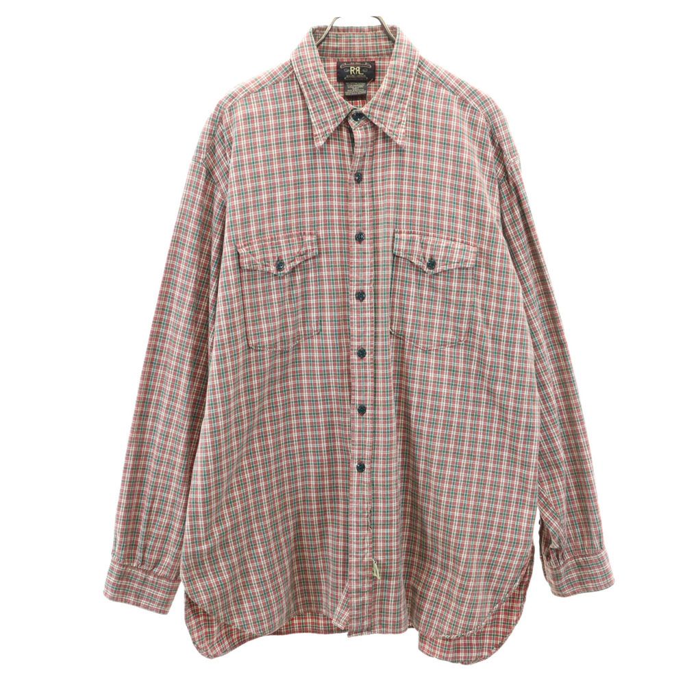 RRL ダブルアールエル 90s オールド 初期タグ 赤3星 長袖 チェックシャツ レッド系 RALPH LAUREN メンズ
