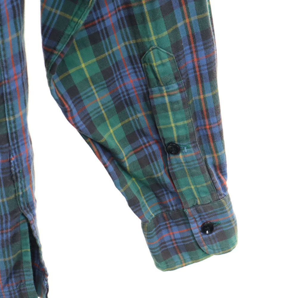 RRL ダブルアールエル 90s オールド 初期タグ 赤3星 長袖 チェックシャツ S グリーン系 RALPH LAUREN メンズ