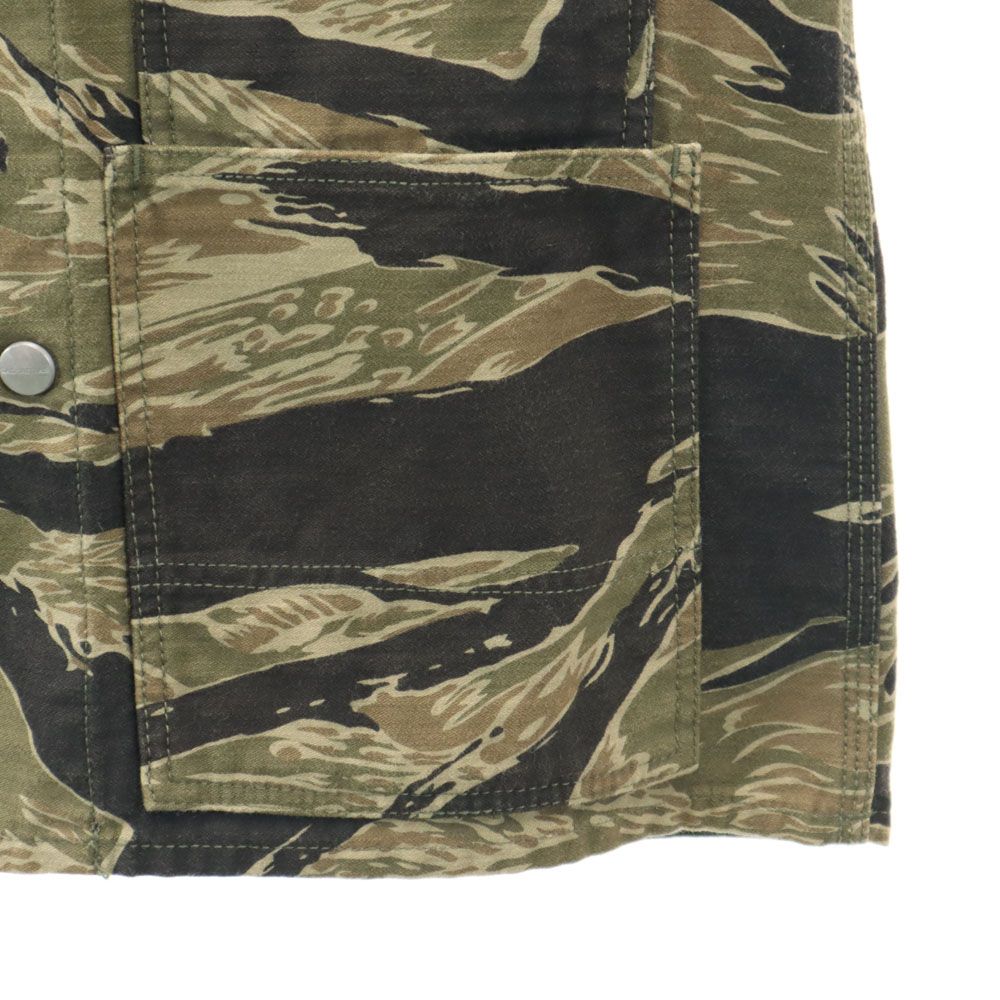 SASAFRAS ササフラス 日本製 カモフラ柄 カバーオール S カーキ系 ミリタリー メンズ