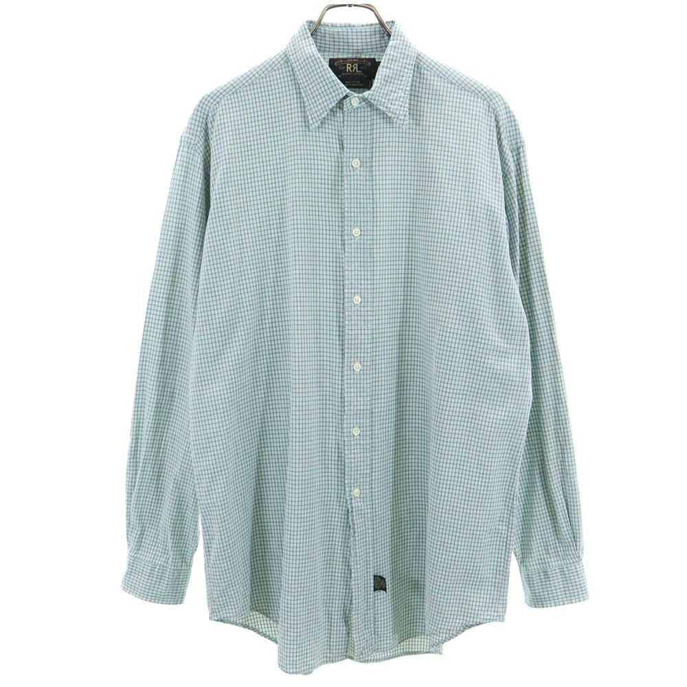 RRL ダブルアールエル 90s オールド 赤3星 初期タグ 長袖 チェックシャツ M グリーン系 メンズ