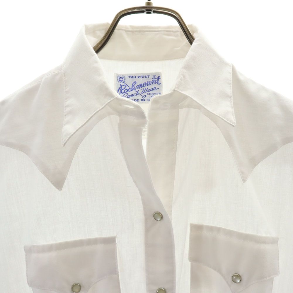 ロックマウント USA製 長袖 ウエスタンシャツ ホワイト RockMount レディース