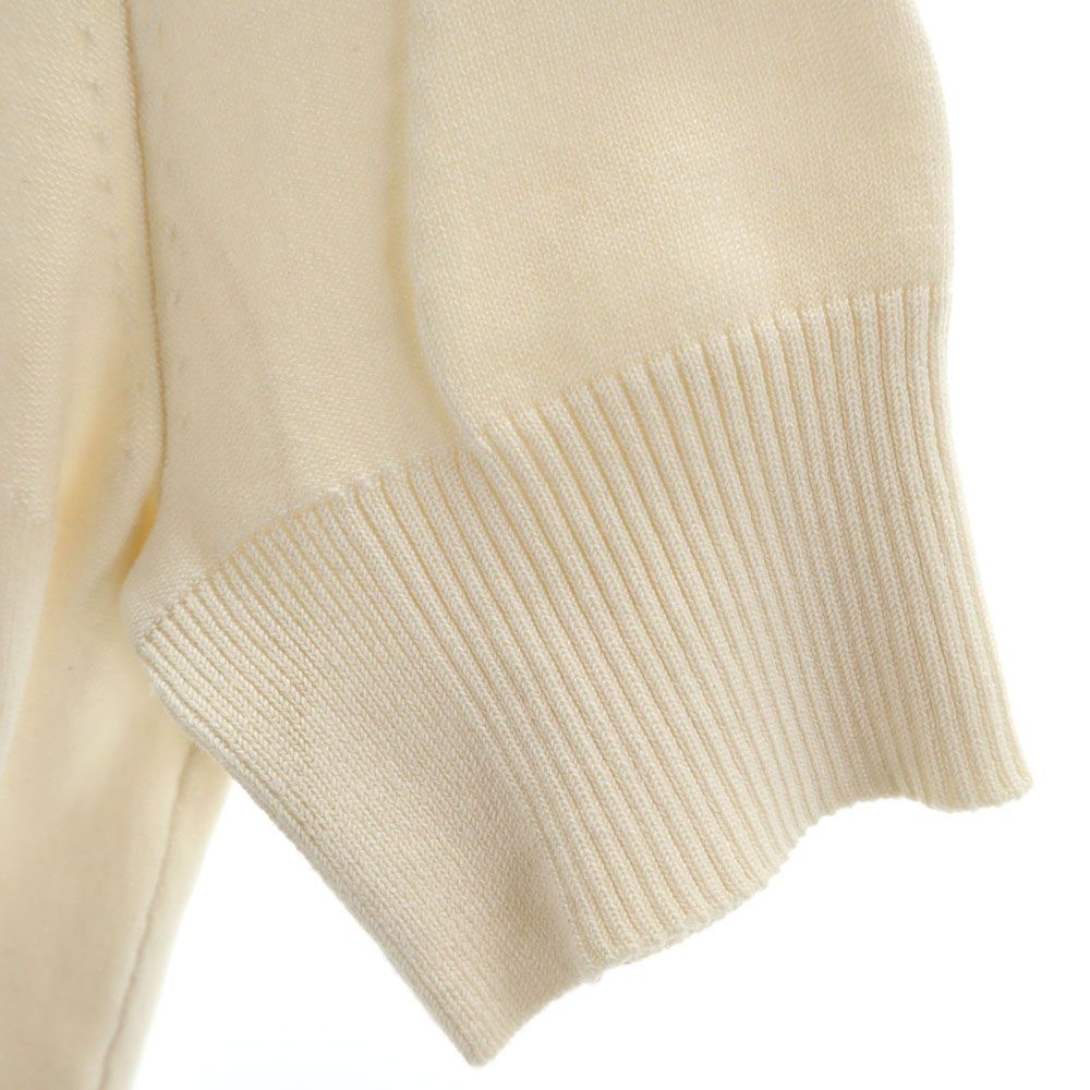 ETRO エトロ シルクブレンド 半袖 セーター 42 アイボリー×ピンク Milano ニット レディース