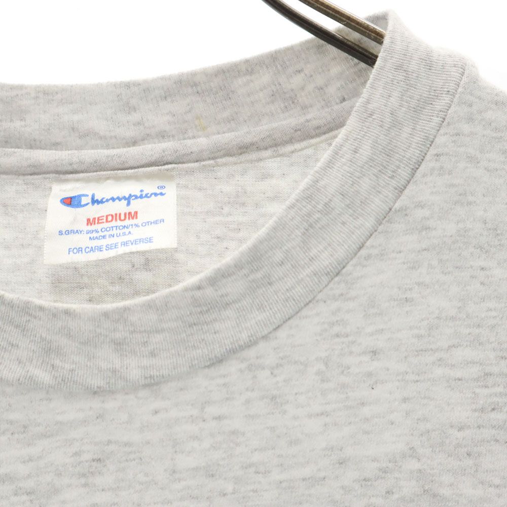 Champion チャンピオン 90s USA製 オールド バックプリント 半袖 Tシャツ M グレー メンズ